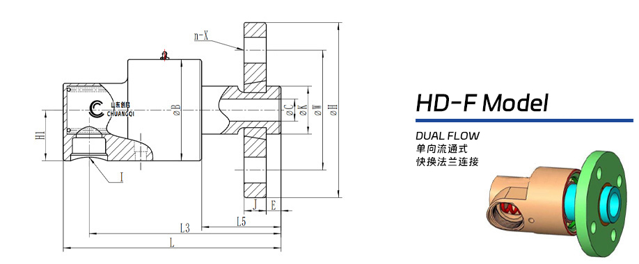 HD-F型旋轉接頭圖紙 HD-F型旋轉接頭圖紙