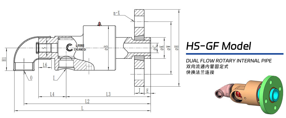 HS-GF型旋轉接頭圖紙 HS-GF型旋轉接頭圖紙